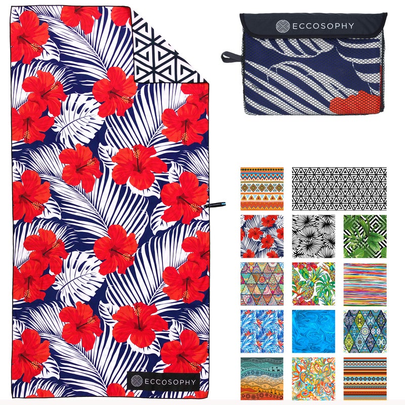 ECCOSOPHY Microfiber Beach Towel -Sand Free Towels are Quick Dry, Light Weight, Super Absorbent-Perfect Pool, Travel, Cruise, Camping Essentials - Oversized Extra Large for Adults (Fiji) - Image 1